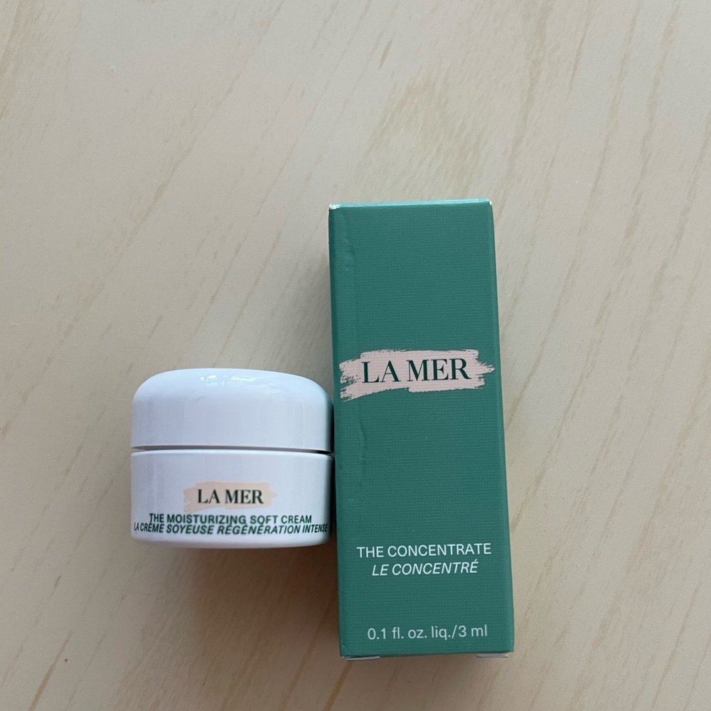 La Mer moisturizing soft cream and the concentrate